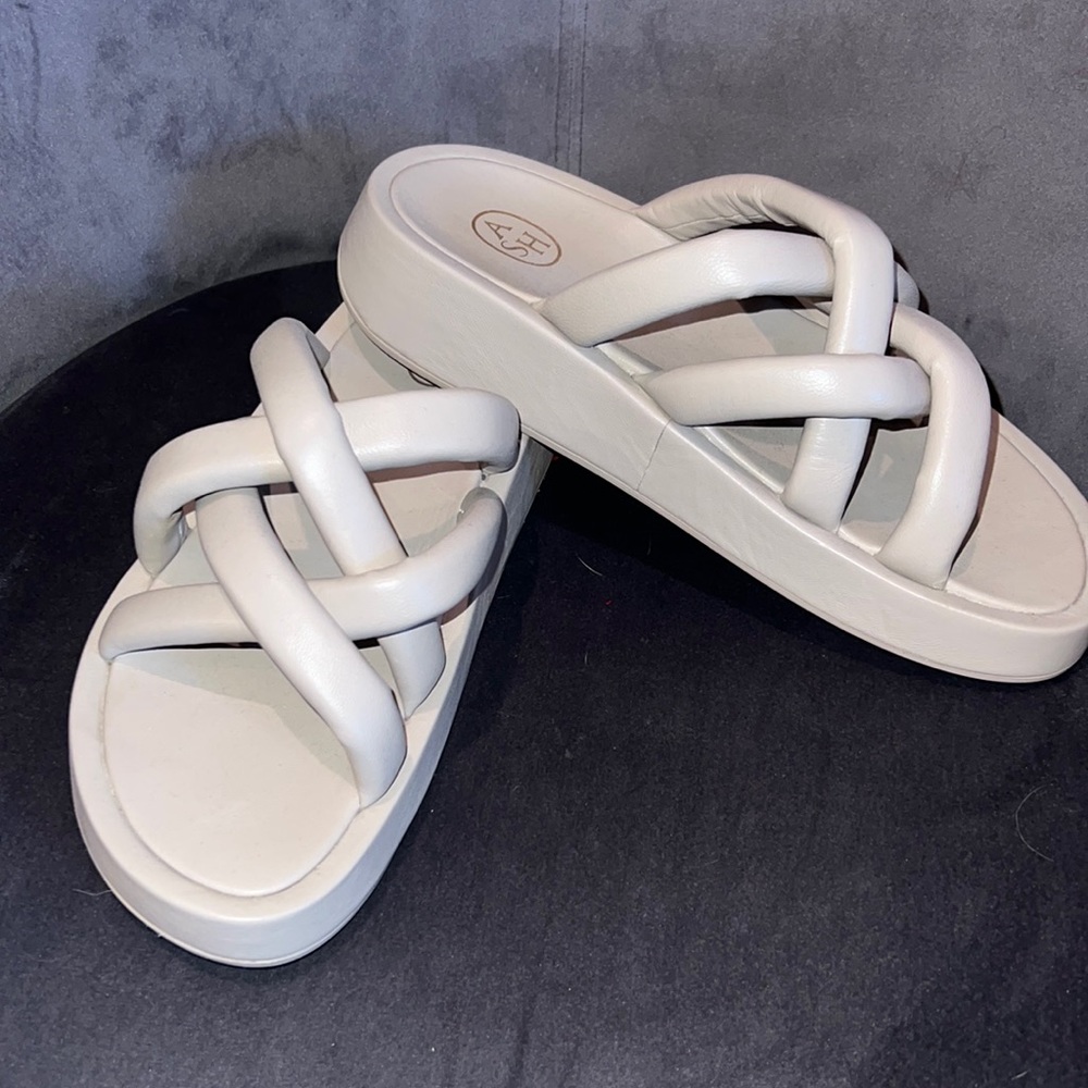 Ash Puffy Strap Slides. Worn Once Inside. Size 9 - image 1